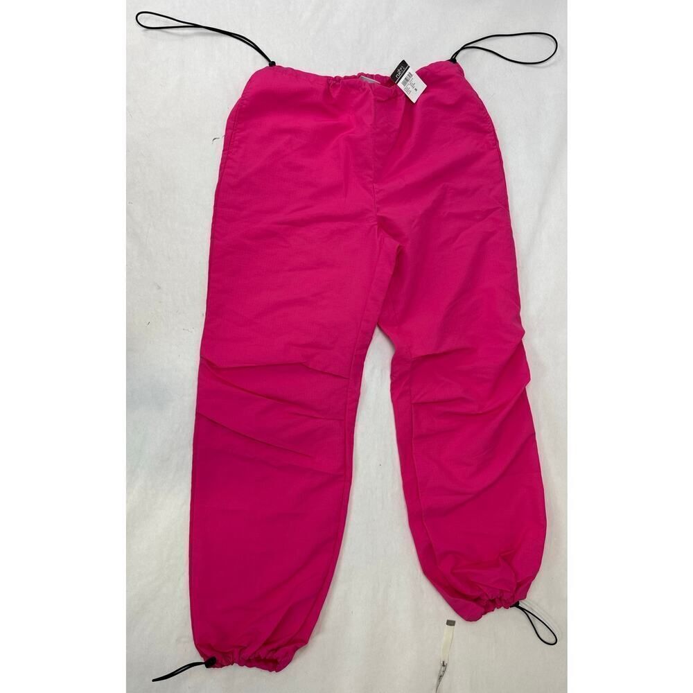 Y2K NWT Rue 21 Nylon Joggers Baggy Y2K Hot Pink Track Pants Wind Pants Small